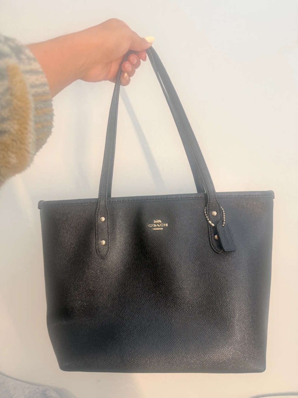 Coach Black Leather mini city zip tote  Bag - Classic Everyday Shoulder Bag